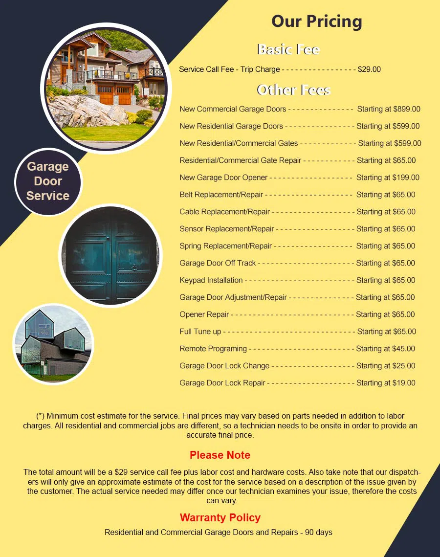 Elite Garage Door Service Gresham, OR 503-741-4020 - pricelist6