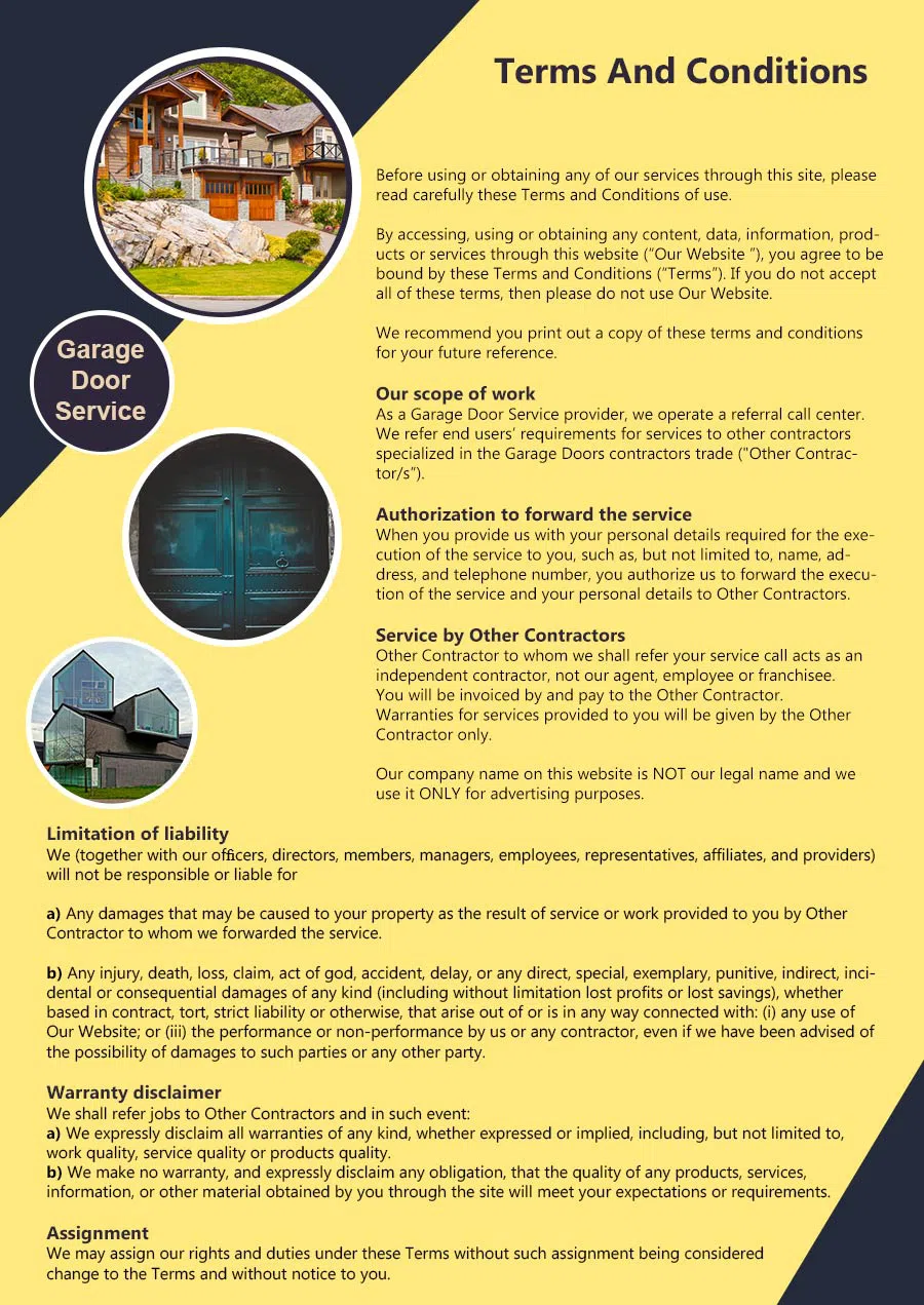 Elite Garage Door Service Gresham, OR 503-741-4020 - terms6